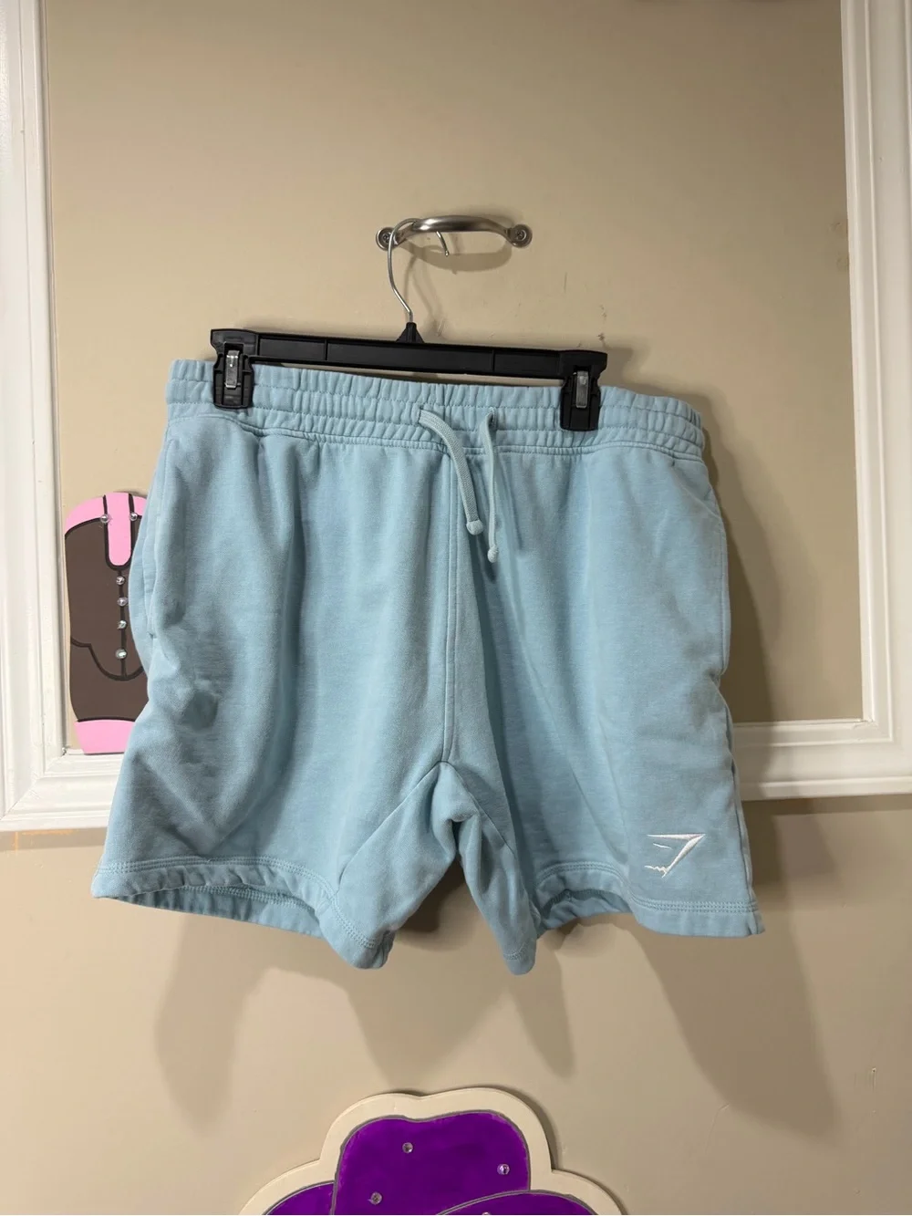 Gymshark Light Blue Men's Training Shorts with Drawstring